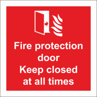 Fire Protection Door Keep Closed Sign