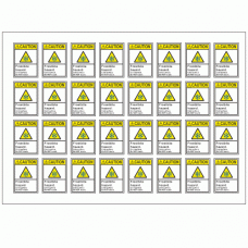 Caution Frostbite hazard stickers