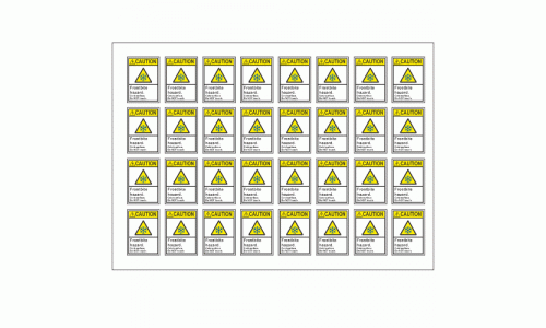 Caution Frostbite hazard stickers