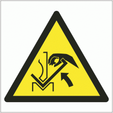 Hand Crush in Press Brake Hazard Symbol Sign