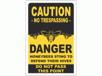 Caution Honey Bees Sign