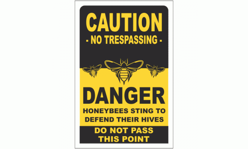 Caution Honey Bees Sign