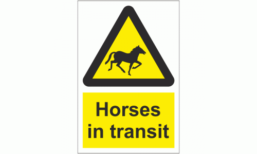 Horses in Transit Sign 