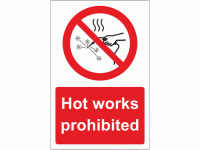 Hot works prohibited sign