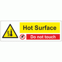 Hot surface do not touch sign