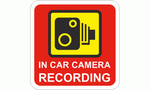 In Car Camera Recording Sticker