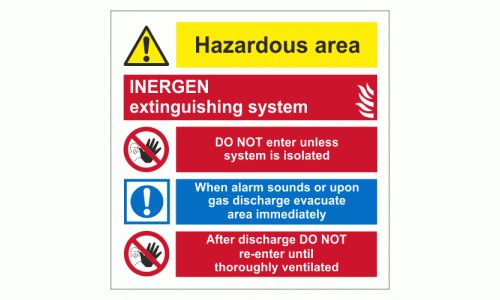 INERGEN Extinguishing System Sign