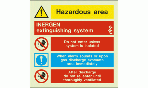 INERGEN Extinguishing System Sign