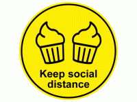 Keep social distance cupcake floor st...