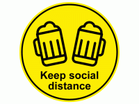 Keep social distance beer pint floor ...