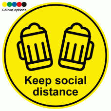 Keep social distance beer pint floor sticker