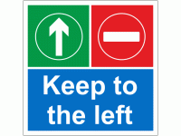 Keep to the left floor sign 