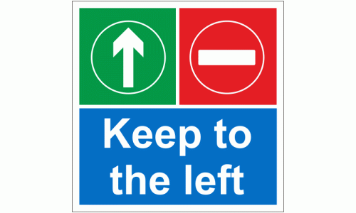 Keep to the left floor sign 