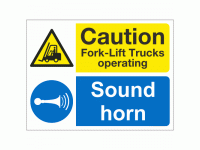 Caution fork-lift trucks operating so...