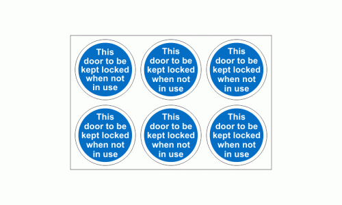 This Door To Be Kept Locked When Not In Use Stickers
