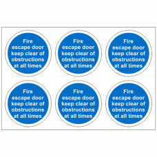Fire Escape Door Keep Clear Of Obstruction At All Times Stickers