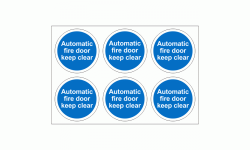 Automatic Fire Door Keep Clear Stickers