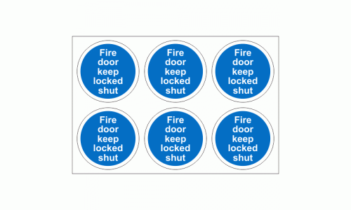 Fire Door Keep Locked Shut Stickers