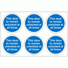 This Door To Remain Unlocked At All Times Stickers