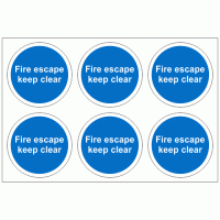 Fire Escape Keep Clear Stickers