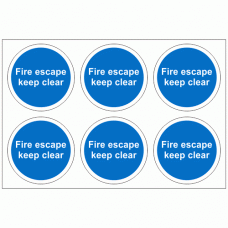 Fire Escape Keep Clear Stickers