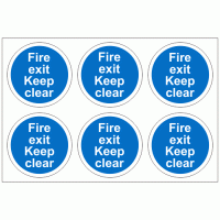 Fire Exit Keep Clear Stickers