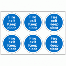 Fire Exit Keep Clear Stickers