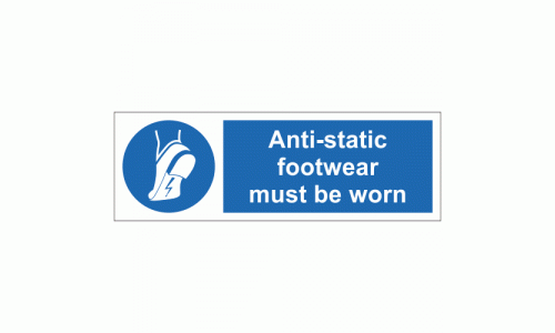 Anti-static footwear must be worn sign