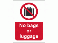 No bags or luggage sign