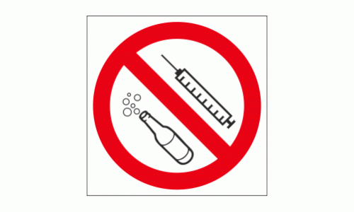 No alcohol or drugs symbol sign