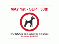 NO DOGS ON THIS PART OF THE BEACH MAY...