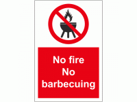 No fire no barbecuing sign