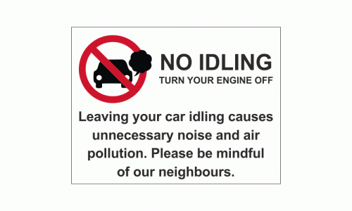 No Idling Turn Your Engine Off Sign