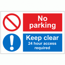 No parking Keep clear 24 hour access required sign