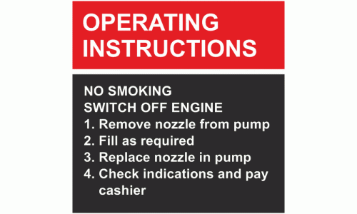Petrol Pump Operating Instructions