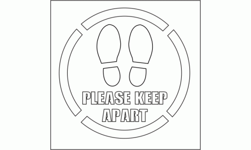 Please Keep Apart Floor Stencil