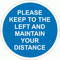 Please keep to the left and maintain your distance Anti-Slip floor marker