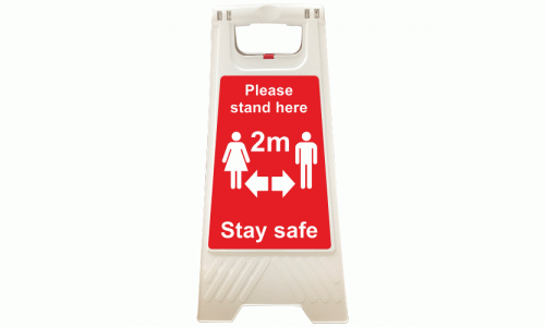 Social Distancing Signs - Please Stand Here A-Board Sign