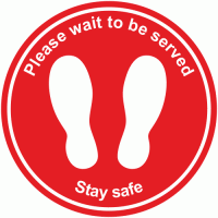 Social Distancing Signs - Please Wait to be Served Anti-Slip Floor Marker
