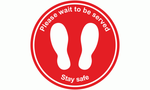 Social Distancing Signs - Please Wait to be Served Anti-Slip Floor Marker