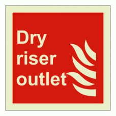 Dry riser outlet sign Rigid Photoluminescent