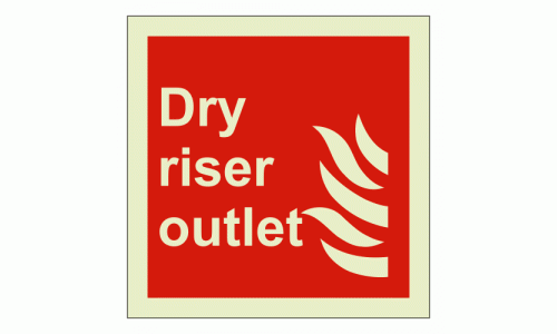 Dry riser outlet sign Rigid Photoluminescent