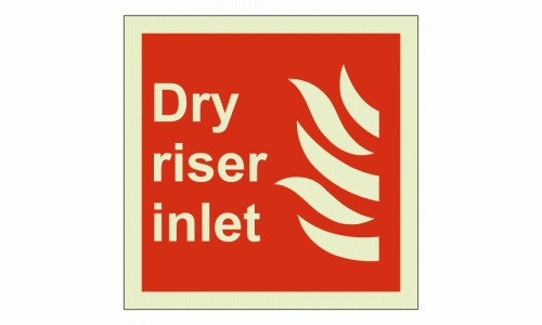 Dry riser inlet sign Rigid Photoluminescent