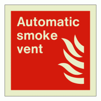 Automatic smoke vent sign Rigid Photoluminescent