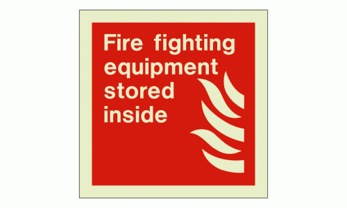 Fire fighting equipment stored inside sign Rigid Photoluminescent