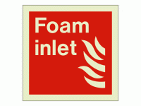 Foam inlet sign Rigid Photoluminescent