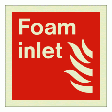 Foam inlet sign Rigid Photoluminescent