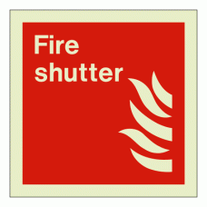 Fire shutter sign Rigid Photoluminescent