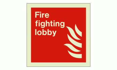 Fire fighting lobby sign Rigid Photoluminescent