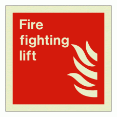Fire fighting lift sign Rigid Photoluminescent